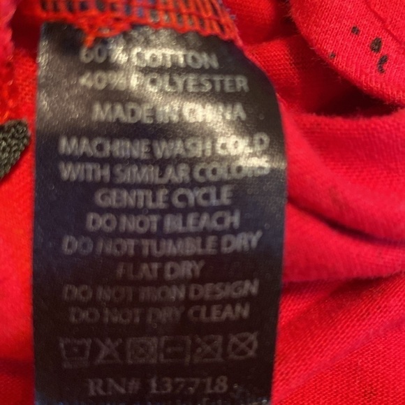 M Society Hoodie S/S Zip Sides Red Black Size XL - Picture 8 of 8